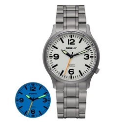 BERNY Titanium Watches for Men Super Luminous Dial Sapphire Outdoor Sports Field Quartz Watch Lightweight 5ATM Easy Read