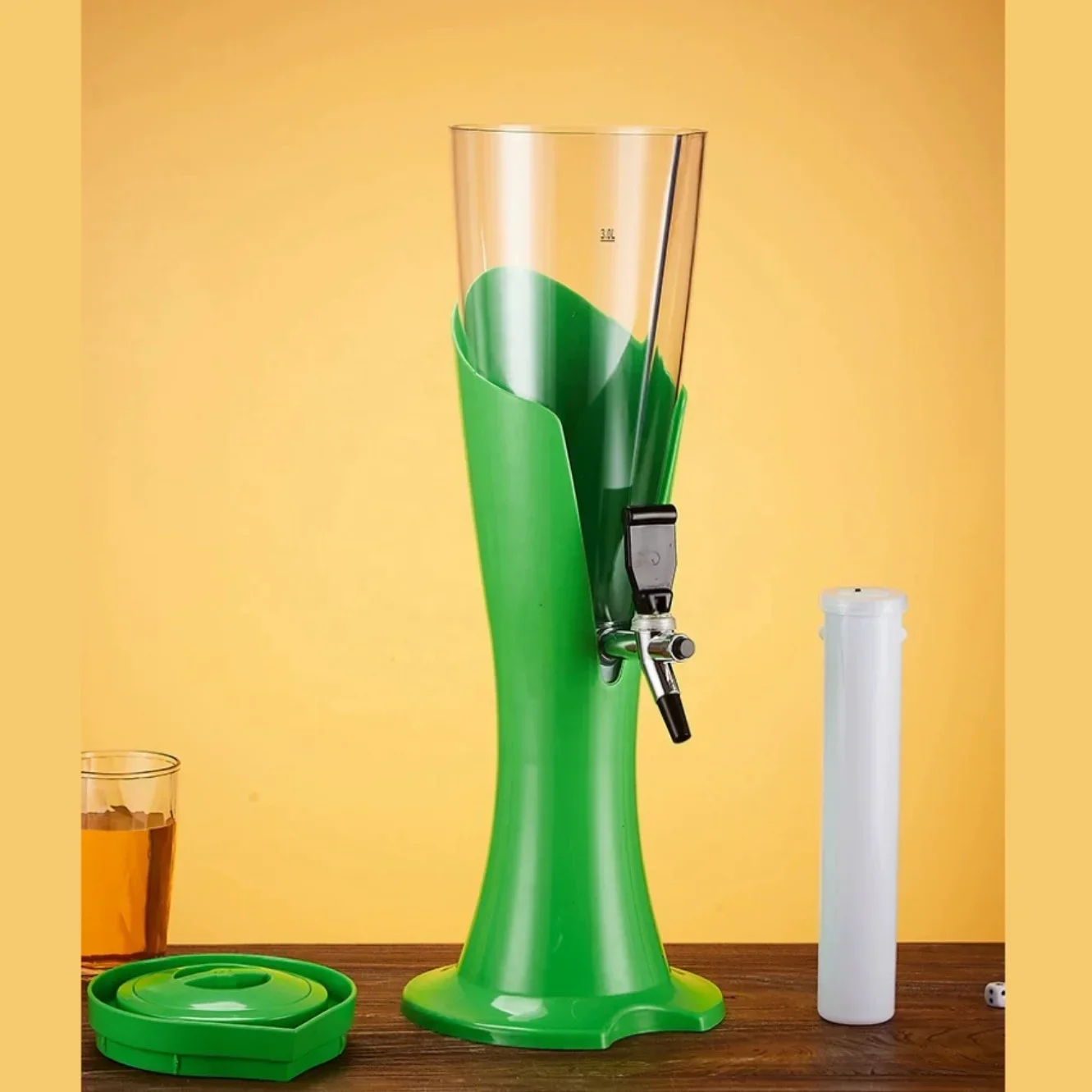 Outdoor Beer Self-service Ice Bucket Beer Tower with LED Dispensing Containers Plastic Tower Beverage Machine Cold Drink Bucket