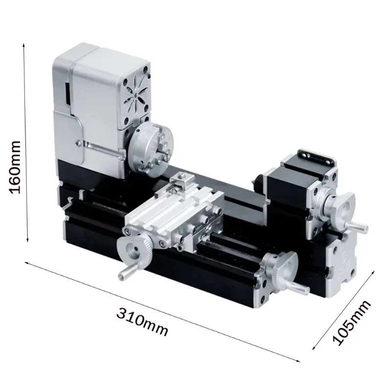 ZHRUI całkowicie metalowa miniaturowa tokarka 36W 20000 obr./min kanakistyczna mini tokarka metalowa obrabiarka dla hobbystów rzemiosło drewniane