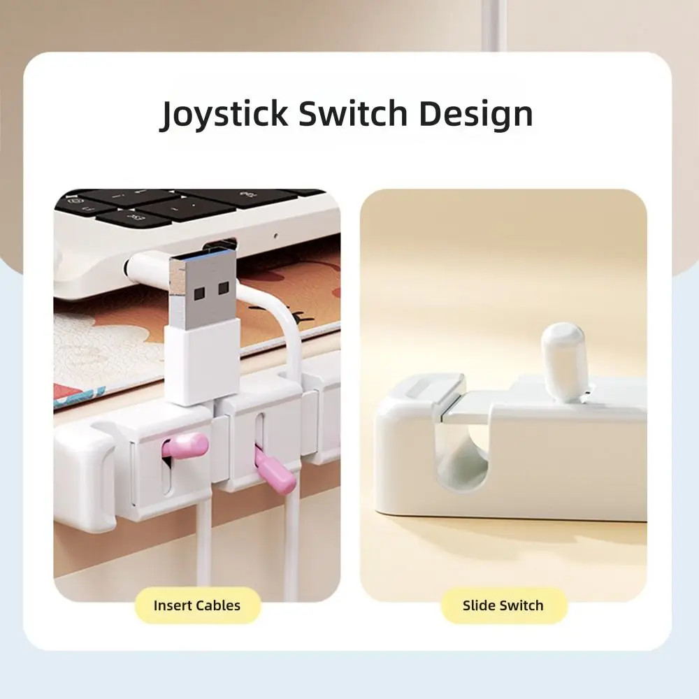 Portable Cable Organizer Wall-mounted Data Cable Storage Tool Charging Cable Storage Hook Lever-type Phone Data Cable Holder