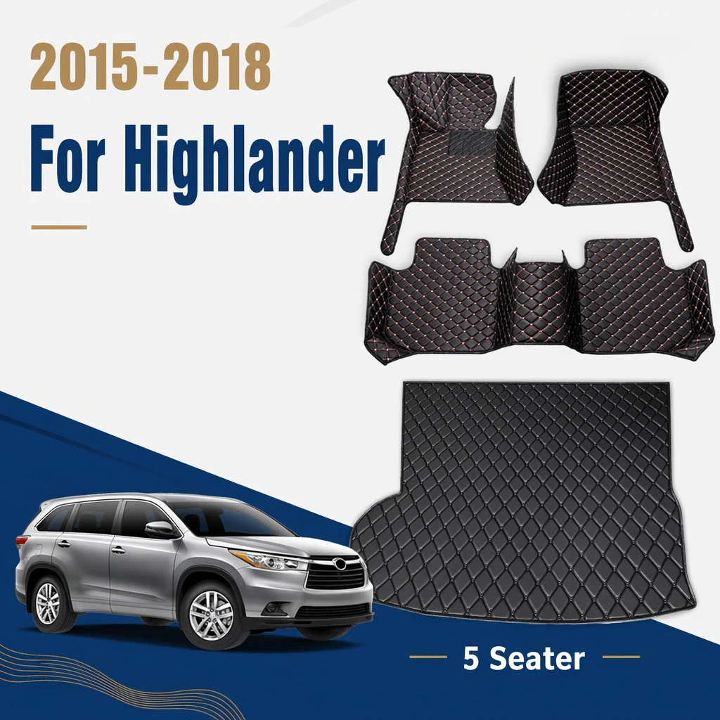 

Car Floor Mats Trunk Carpets For Toyota Highlander 2015 2016 2017 2018 (5 Seater) Auto Accessories Interior Products Covers Part