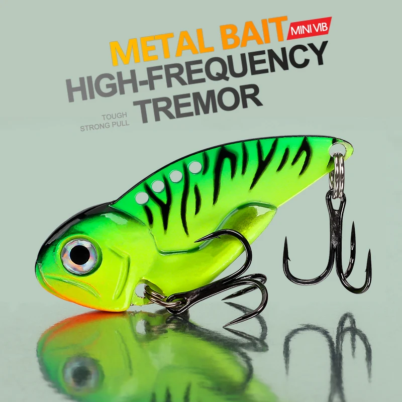 VIB Lure  8g/12g Metal Jig Hard Bait Spoon Spinner Painting 3D Eye Fishing Tackle Strong 3X Hooks Crankbait Pesca Wobbers Pike