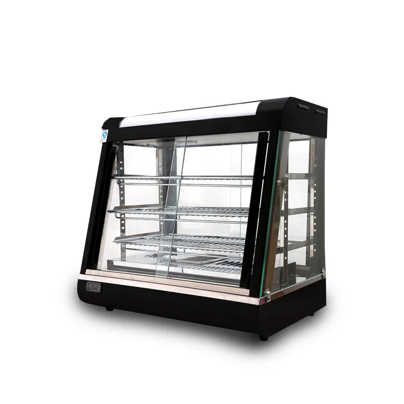 Countertop Commercial Food Warming Display Cabinet, Small Heated Holding Case for Egg Tart Burger Cooked Food