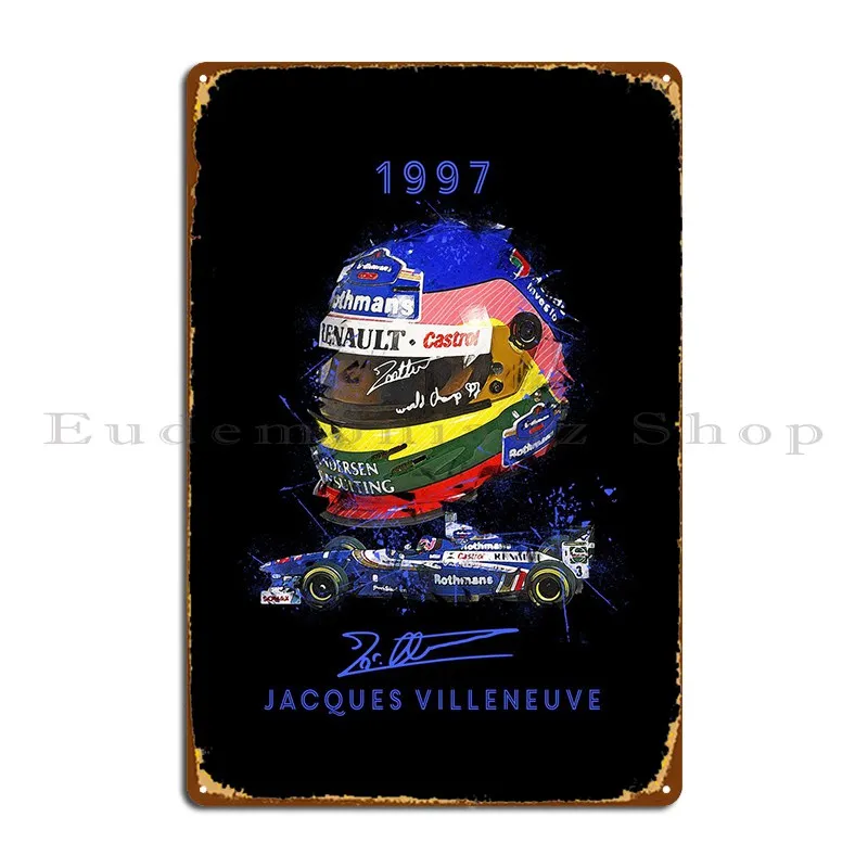 Jacques Villeneuve Metal Sign Plates Classic Personalized Printed Classic Tin Sign Poster