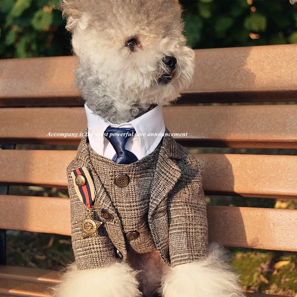 

Fashion Design - High-End Custom - High-Quality Pet Suit Jacket - Gentleman Dog Wool Waistcoat