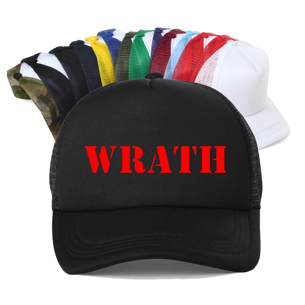 

Limited WRATH Natural Selection Logo Design Graphic baseball cap Summer Fashion Streetwear Hipster Style hat mesh trucker hats
