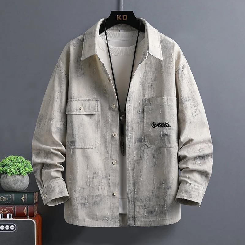 

2026 New Spring Men'S Fashion Long-Sleeved Shirts Trend Comfortable Versatile Men High-Quality Large Size Loose Casual Jacket