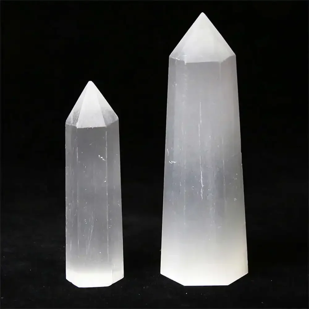 Natural Selenite Crystal Towers Reiki Healing Crystals Obelisk Point for Spiritual Meditation Home Decor Gifts