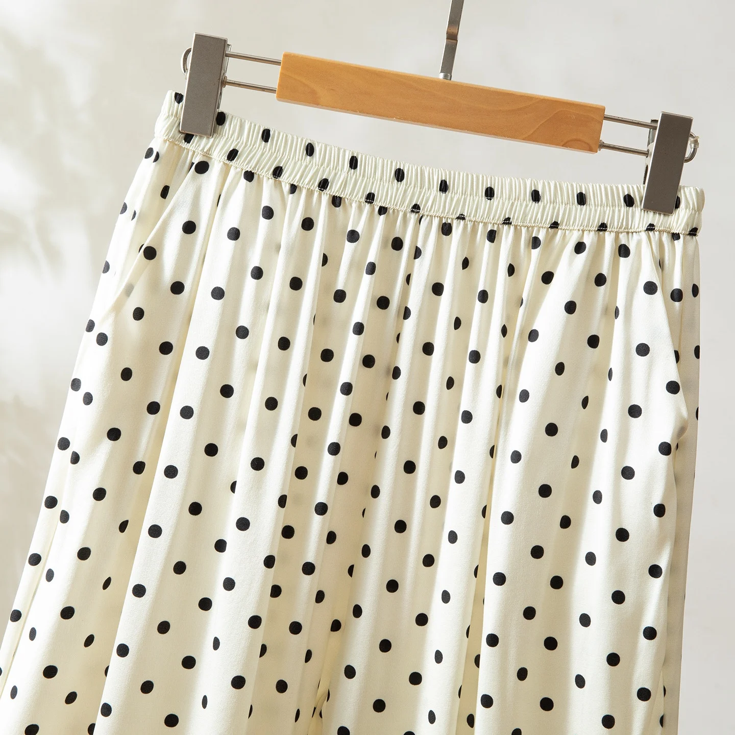 Winsleter-93% حرير 7% سباندكس بنطال أنيق، طباعة نقطة الخصر المرنة، سراويل كاجوال نسائية متعددة الاستخدامات، شتاء 2025 جديد B5D310CC #2