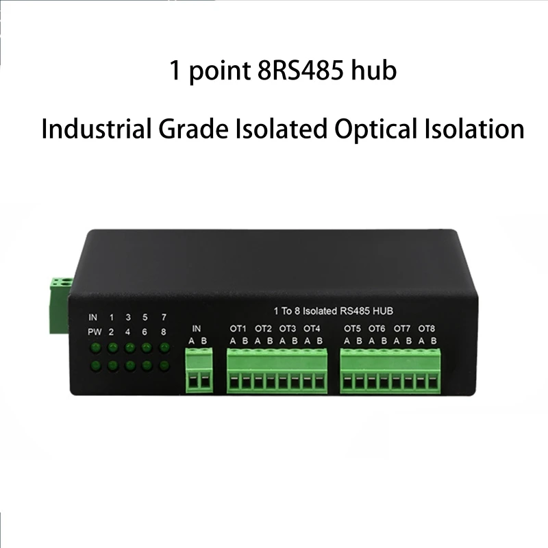 Hub RS485 1 tipo aislamiento grado Industrial, enchufe para conectar, comunicación bidireccional, 8 vías, compatible con 152,2 Kbps