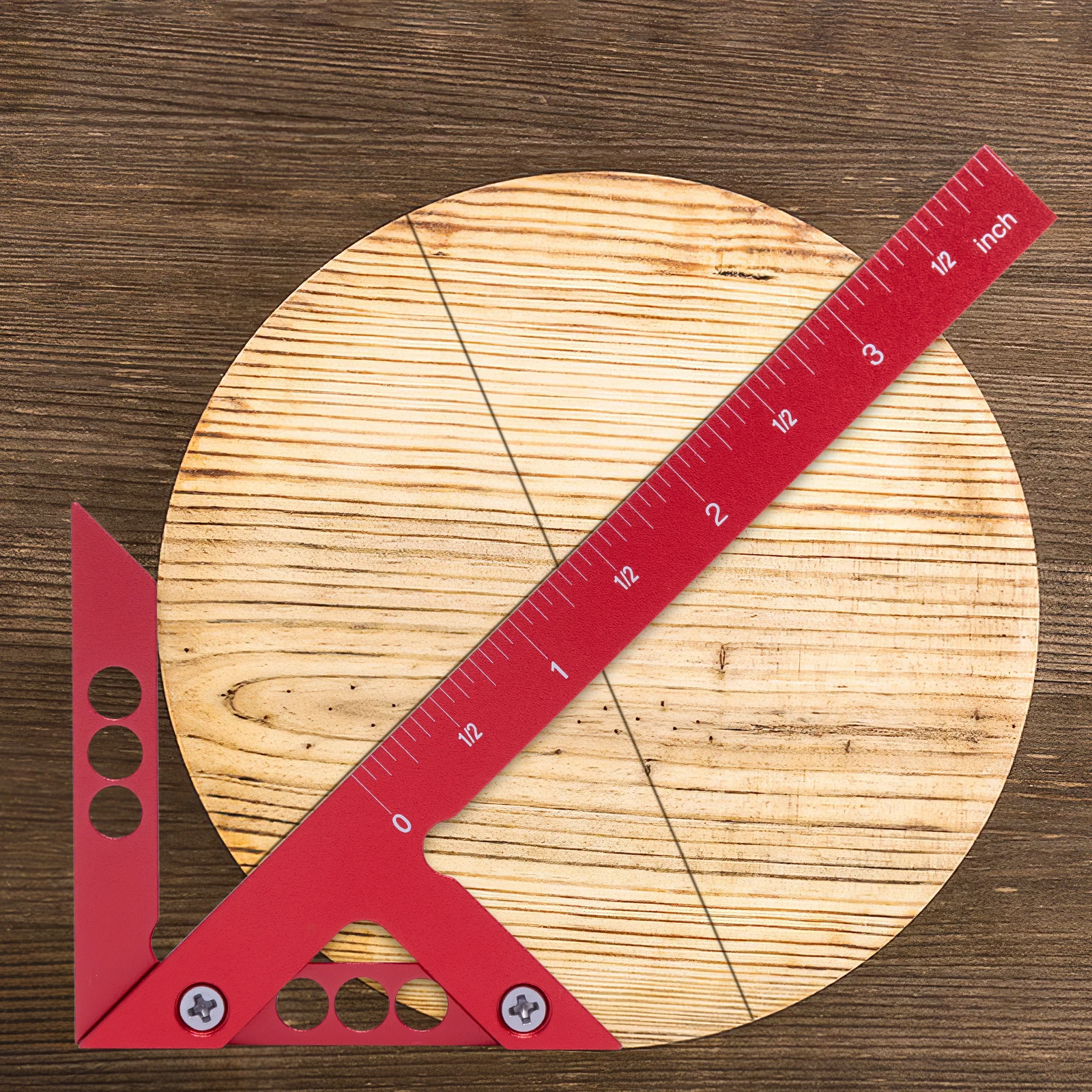 مركز مكتشف النجارة مربع 45/90 درجة الزاوية اليمنى خط قياس الألومنيوم مركز الكاتب نجار حاكم أداة قياس الخشب