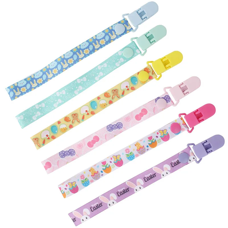Baby-Schnuller-Clips für Jungen und Mädchen, Zahnspielzeug, Befestigungsgurte und Silikon-Abstandshalter-Sets, zwei längen verstellbare Cartoon-Bilder zum Zahnen – Detail 3