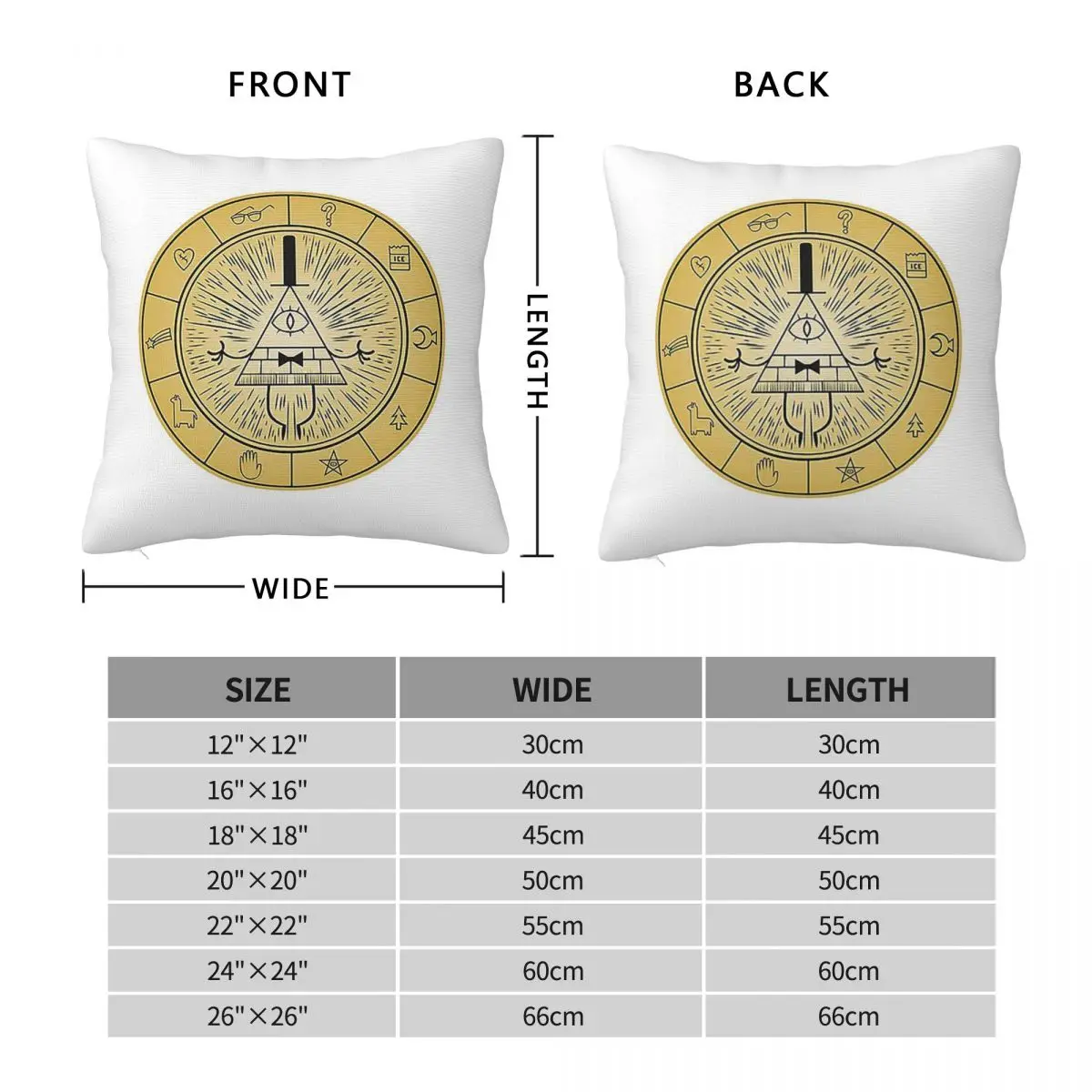 Bill Cipher Square Pillowcase Pillow Cover Polyester Cushion Zip Decorative Comfort Throw Pillow for Home Living Room