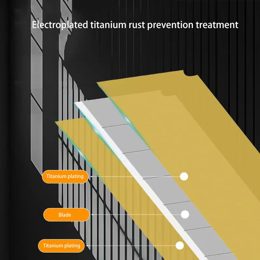 10 Stück Gold Kunst Messerklinge 18mm Titan beschichtung Rostschutz Tapete Utility Messer Handwerk Kreativität Schneiden Handwerk Werkzeuge DIY
