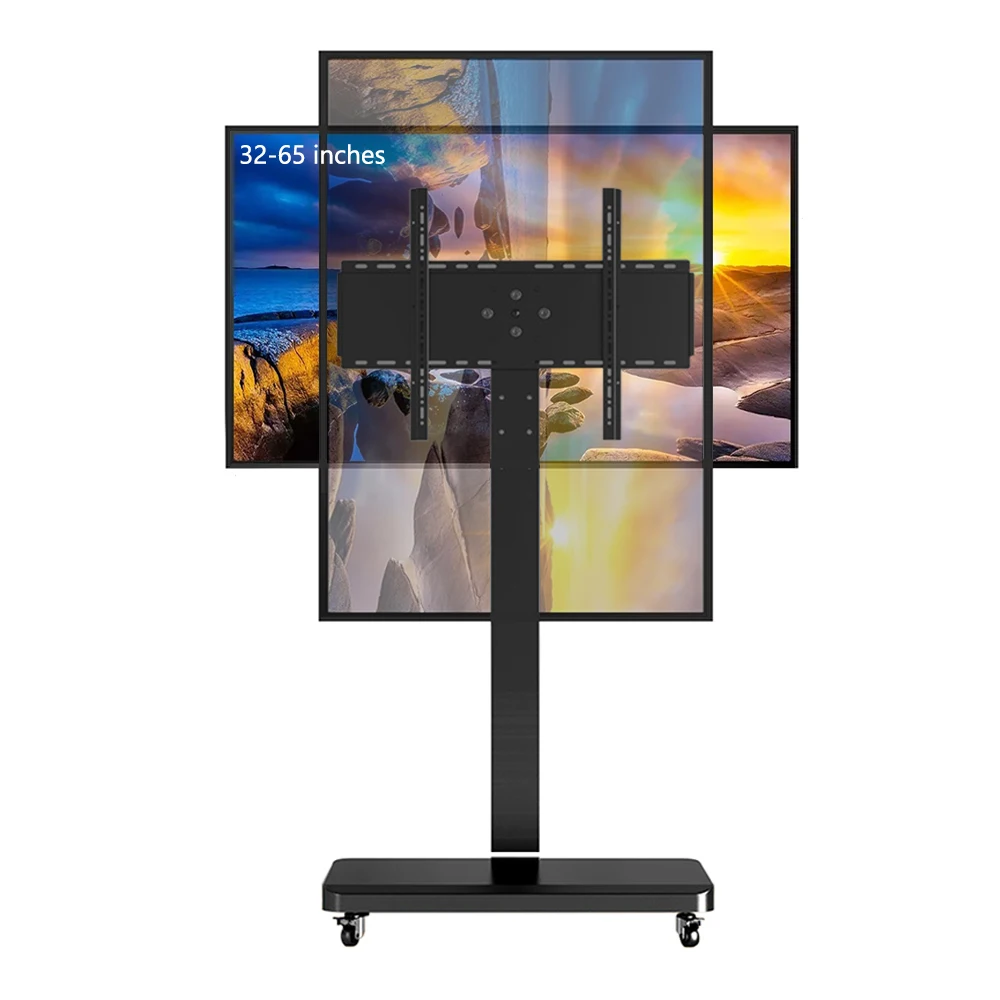 Suitable for 32-65 inch TV horizontal and vertical screens, rotating landing wheels, trolley, live streaming no punching bracket