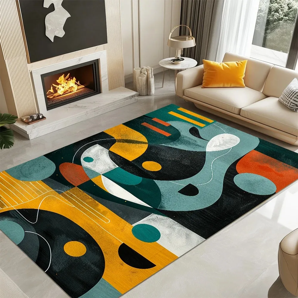 Geometric Carpets for Living Room Modern Abstract Rug Non-slip Decoration Home Bedroom Coffee Tables Mat Washable Dining Room