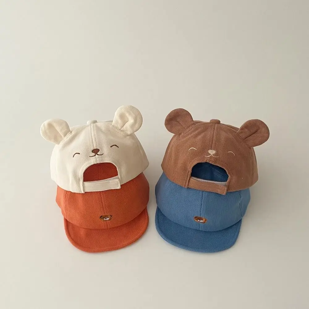 New Cartoon Children Sun Hat Outdoor Korean Baby Hat Boys and Girls Cute Bear Infant Cap