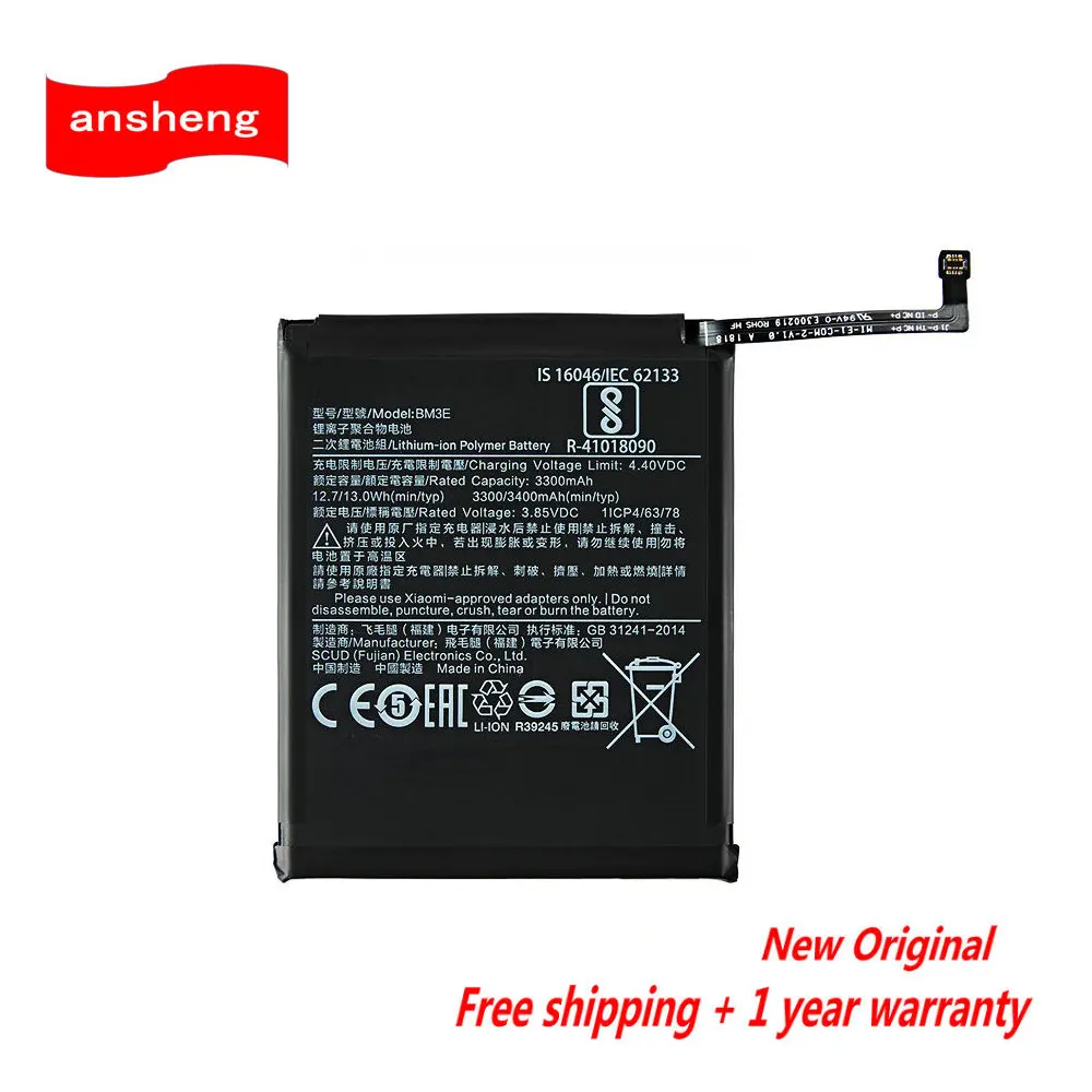 

High Quality 3.85V 3400mAh BM3E Battery For Xiaomi Mi 8 Mi8 M8 Smartphone