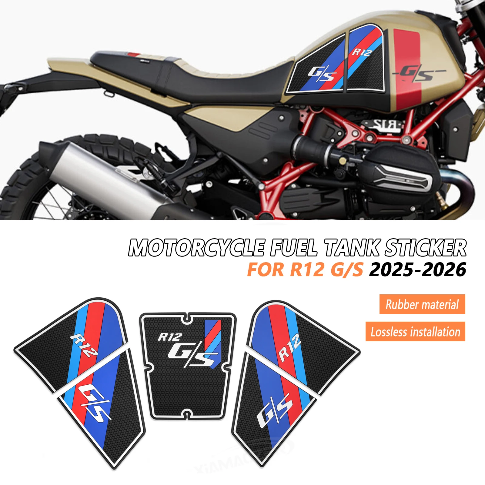 

Motorcycle Accessories Gas Fuel Tank Pad Protector Anti Slip Sticker 3D Decorative Decal For R12 G/S R12GS R12 GS R12G/S 2025-
