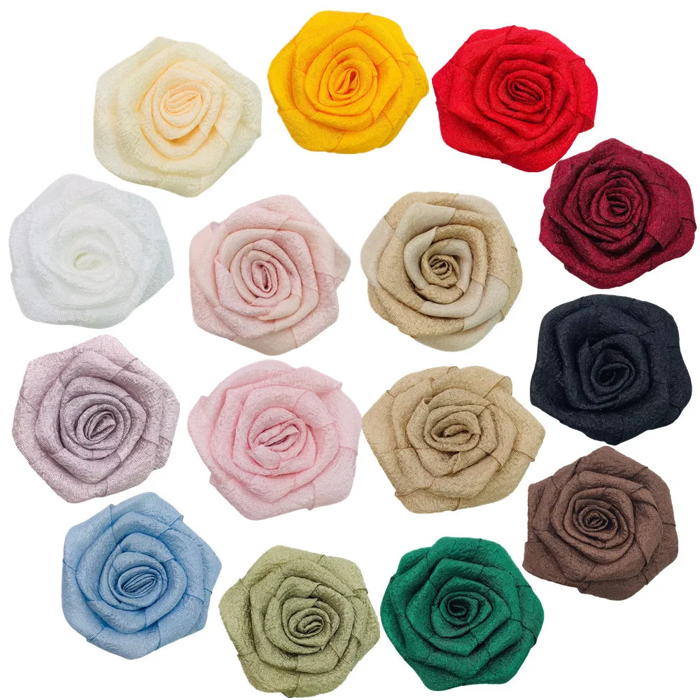 

1000pcs Wholesale In Stock 5cm Dried Rose Flower Fabric Camellia Hair Accessories Handmade Diy Corsage Clothing