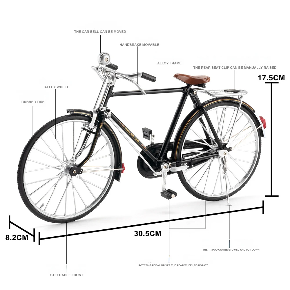 Grand modèle de vélo de montagne en alliage moulé sous pression pour adulte, vélo en métal de simulation, cadeaux de décoration, jouets pour enfants, nouveau, 1:6, Z23