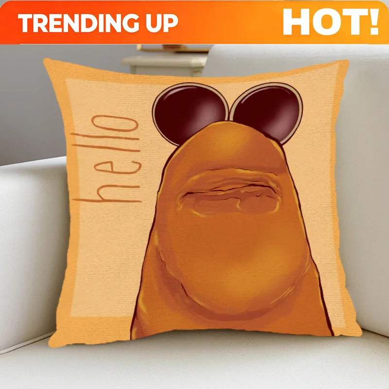 Customize 1pc of Marcus The Worm Decorative Pillowcase Featuring a Humorous Design, Double-Sided Print, Measuring 18X18 Inches.