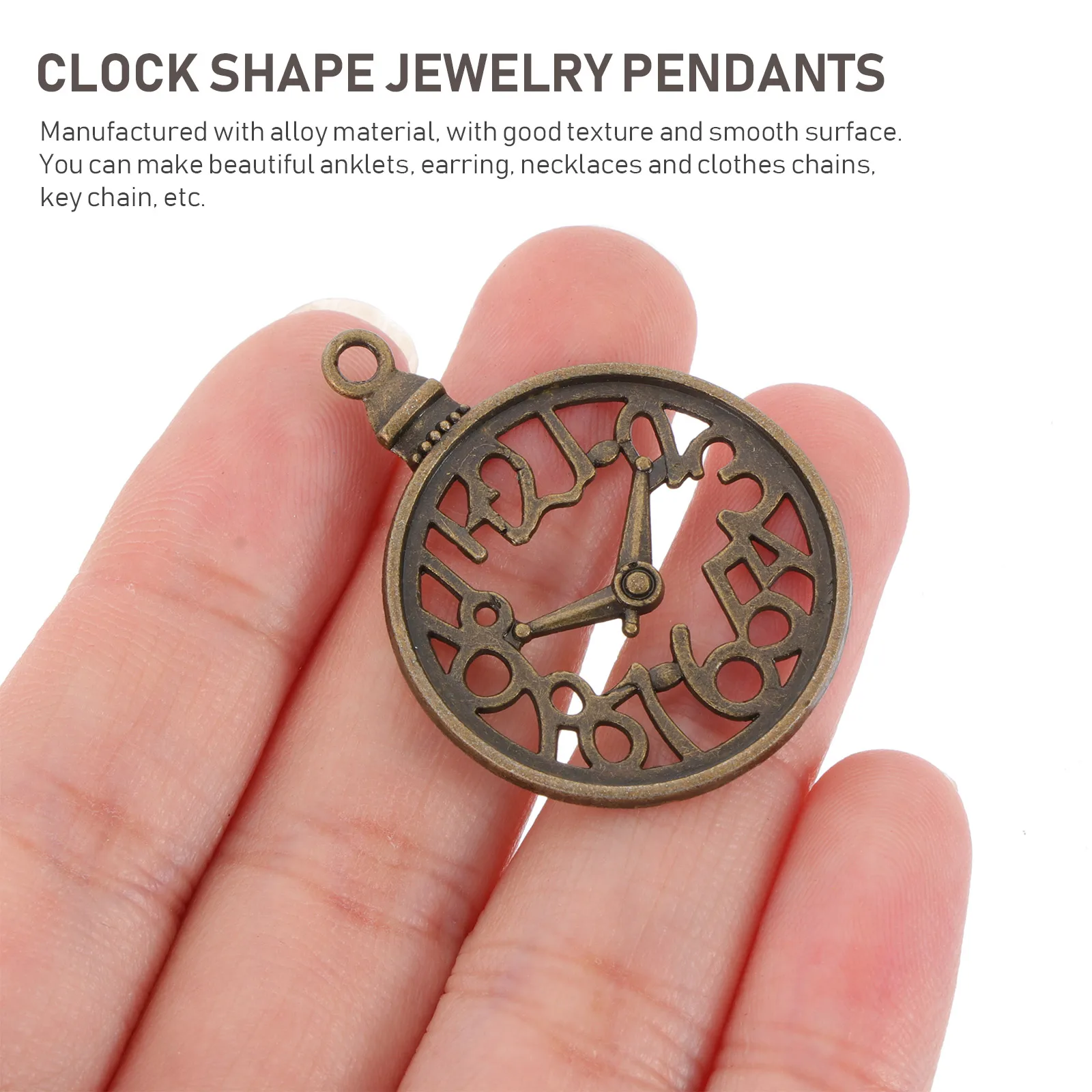 

60 Pcs Clock Charms Alloy Material DIY Necklace Charms Jewelry Making Pendant Necklace Bracelet Earring Accessories