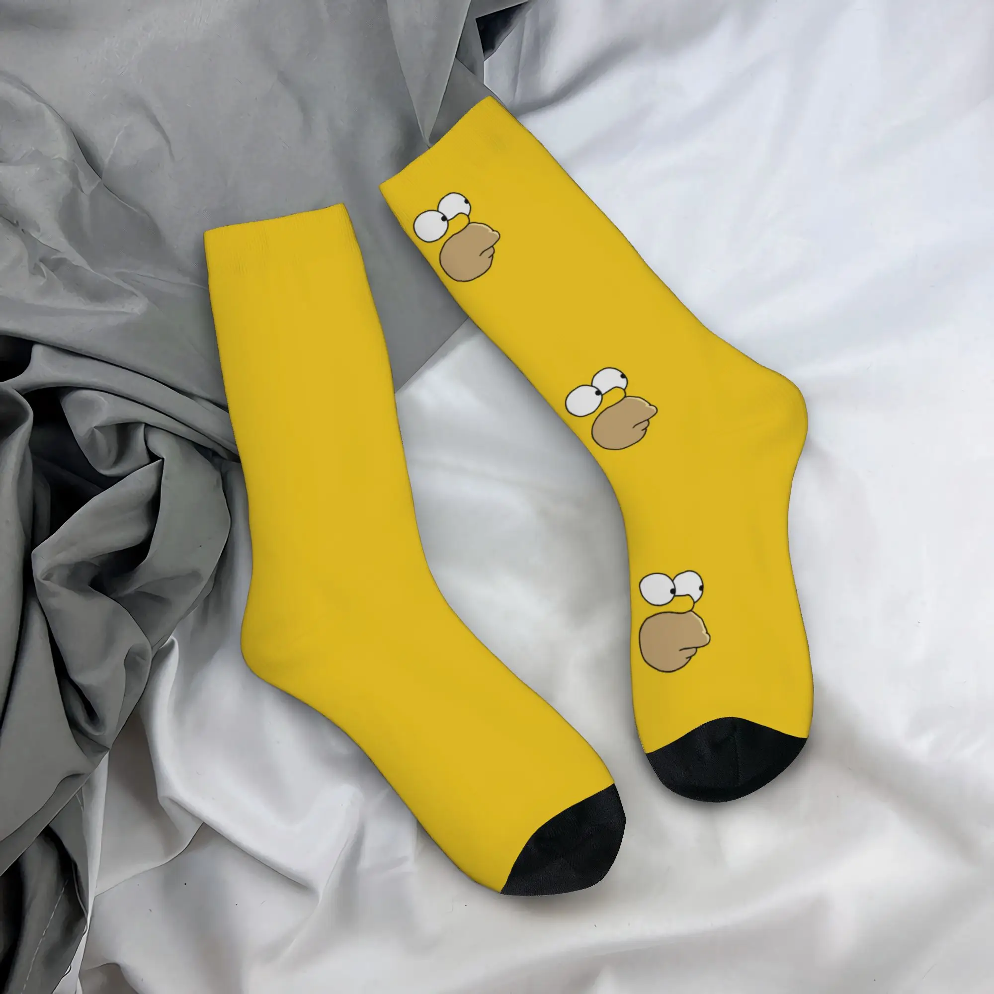 Autumn Winter Funny Women Men Cartoon S-Simpsons Socks  Sweat Absorbing Basketball Socks