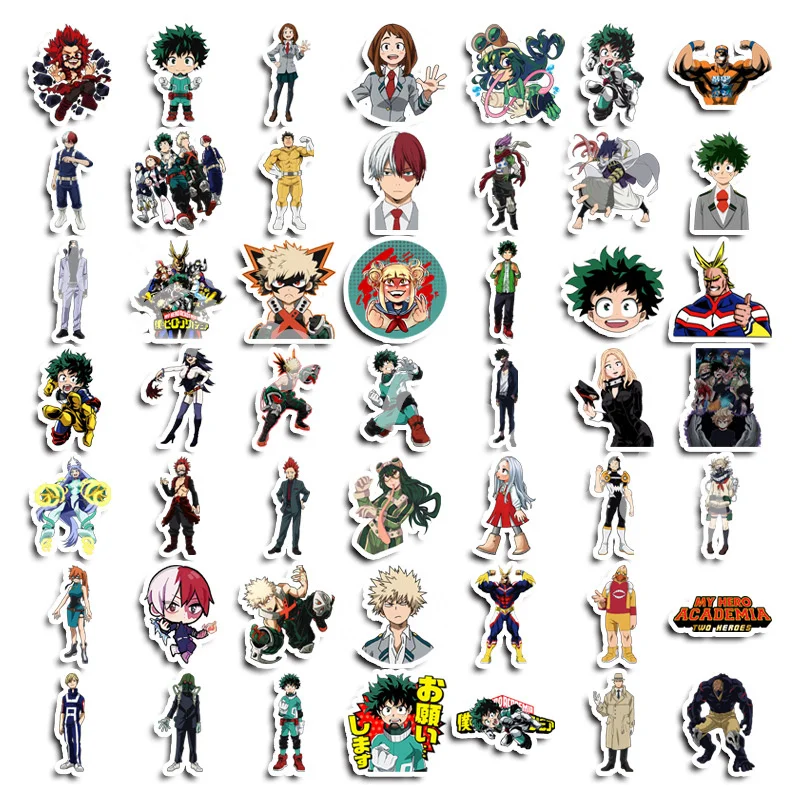 My Hero Academia Stickers Anime All Might Sticker Kawaii Sticker Laptop Suitcase Skateboard Guitar Phone Cartoon Kid Gift Toys