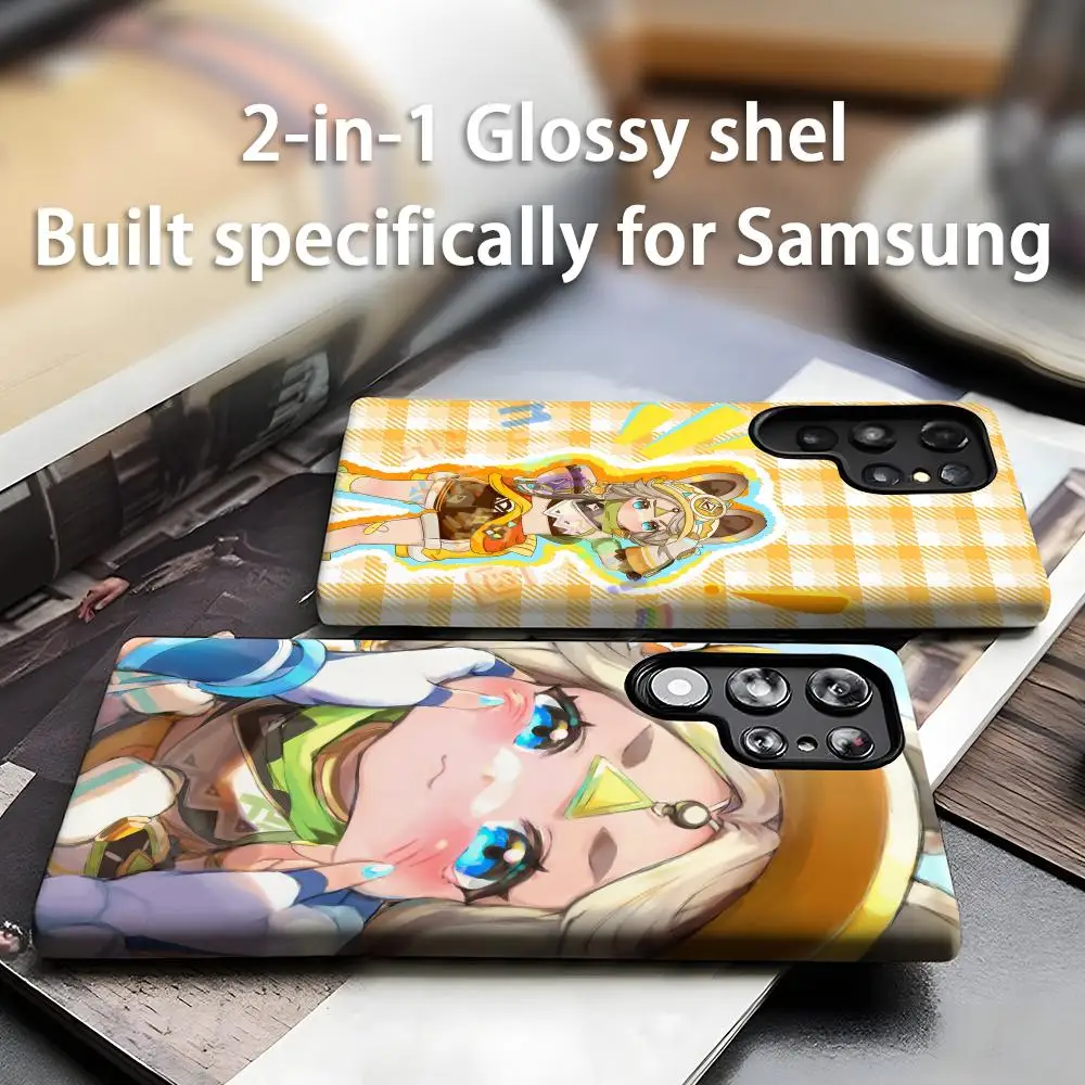 Чехол для телефона Genshin Impact Kachina для Samsung Galaxy S25 S24 S23 S22 S21 Plus Ultra 2-в-1 глянцевый корпус