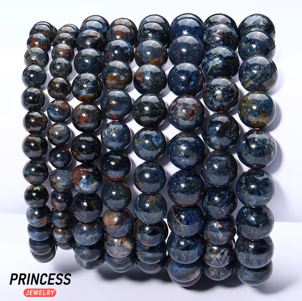 A++ Natural Blue Pietersite Elastic Bracelet Loose Beads for Jewelry Making DIY Necklace Pendant Or Gift