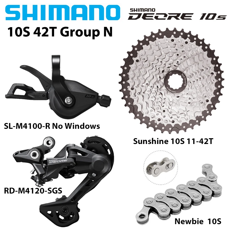 Shimano Deore m4100 1x10S groepset derailleur RD-M4120 10-speed schakelhendel Sunshine cassette 36T 40T 42T 46T 50T beginnersketting