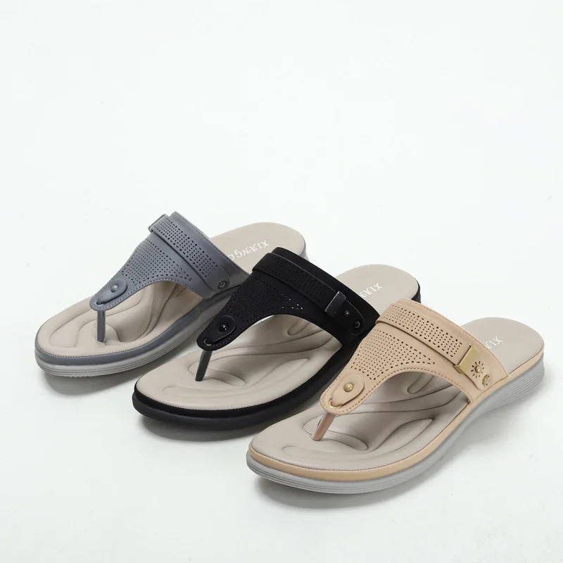 

Women Flip Flops Summer Fashion Thick Platform Wedge Sandals Outdoor Beach Slippers Customizable