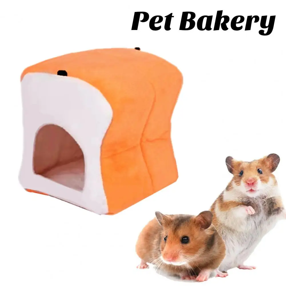 

Strong Pet Nest for Hamsters Bread-shaped Hamster Nest Realistic Cozy Bread Toast Hammock Warm Pet Bed for Small Rodent/guinea