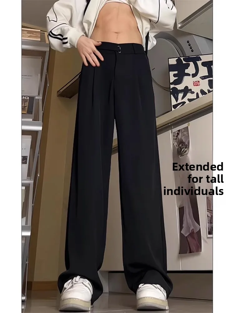 

Extended Length Men's Trousers Drapey Wide Leg American High Street Sle Casual Pants for Tall Guys Faionable Loose Fit