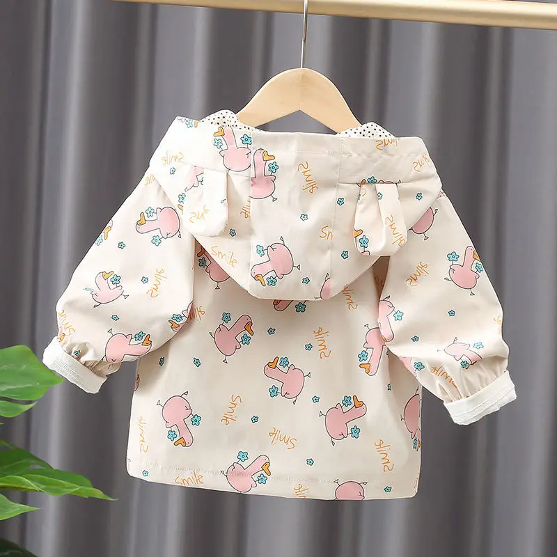 

Cute Cartoon Girl's Jaet Spring Autumn Faionable Kids Clothing Korean Sle Long Sve round Ne Cotton Silk Top