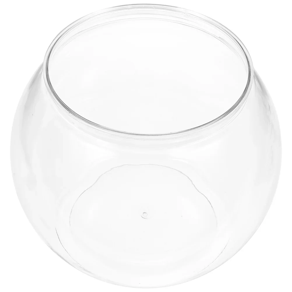 Ornamental Fish Tank Plastic Round Aquarium Bowls Clear Keeper Storage Pot Holder Goldfish Portable Decorative Vase Fishbowl