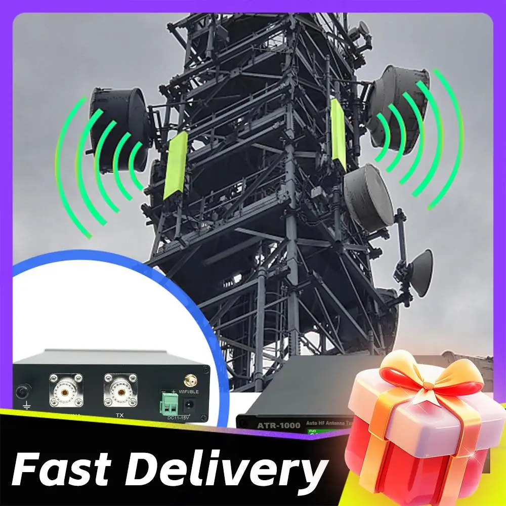 1000 واط AMNVOLT ATR1000 موالف هوائي أوتوماتيكي لأجهزة الراديو على الموجات القصيرة 1.8-30 ميجا هرتز HF واي فاي موالف تلقائي للتحكم عن بعد لـ YAESU ICOM #6