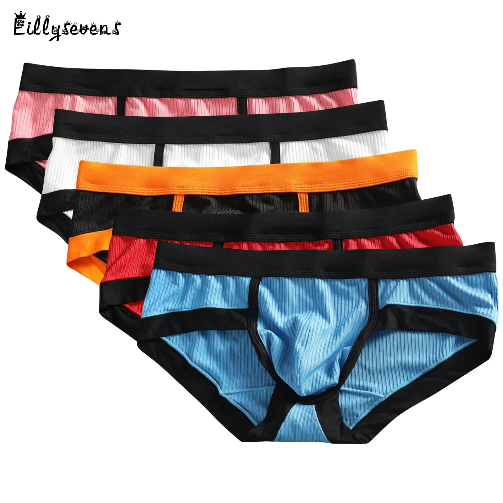 Men'S Sexy Low Waist Briefs Causal Simple Youth Shorts High Elastic Up Hip Lifting Polyester Cotton Bag Solid Splicing Briefs