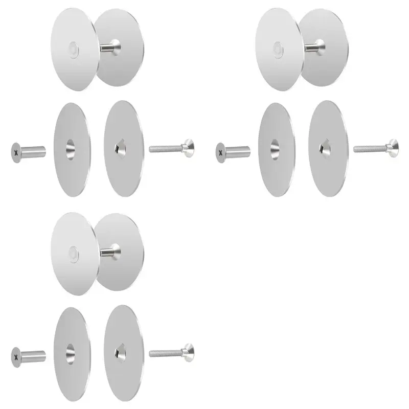 

【FLASH DEAL】6 Set Door Hole Cover Plate,2-5/8 Inch Diameter Round Deadbolt Cover Plate,Door Knob Hole Cover Plate Silver