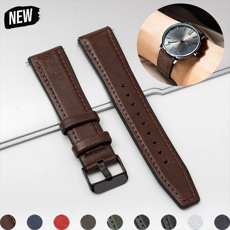 삼성 갤럭시 워치 7 6 5 4 40/44mm 6클래식 기어 S3 밴드용 20mm 22mm 가죽 실리콘 스트랩 화웨이 GT4 얼티밋 팔찌용