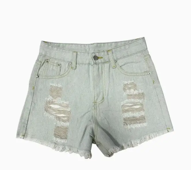 Nowe Damskie Szorty Jeansowe Moda Dżinsy z Dziurami Surowy Brzeg Retro Szorty Letnie Krótkie Spodnie Streetwear S-2XL
