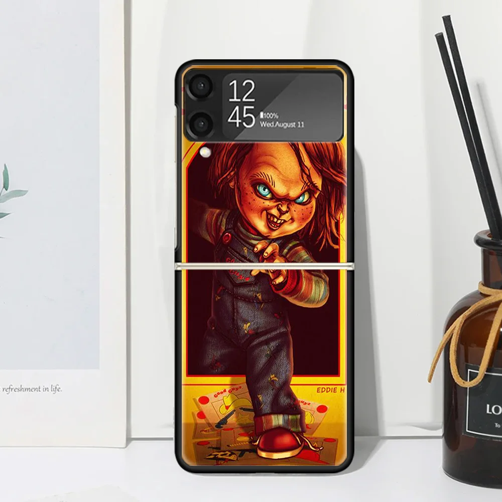 Chucky Child's Play Phone Case For Samsung Galaxy Z Flip Zflip 6 Flip6 5 Flip5 4 Flip4 3 Flip3 5G Art Fundas Black Cover