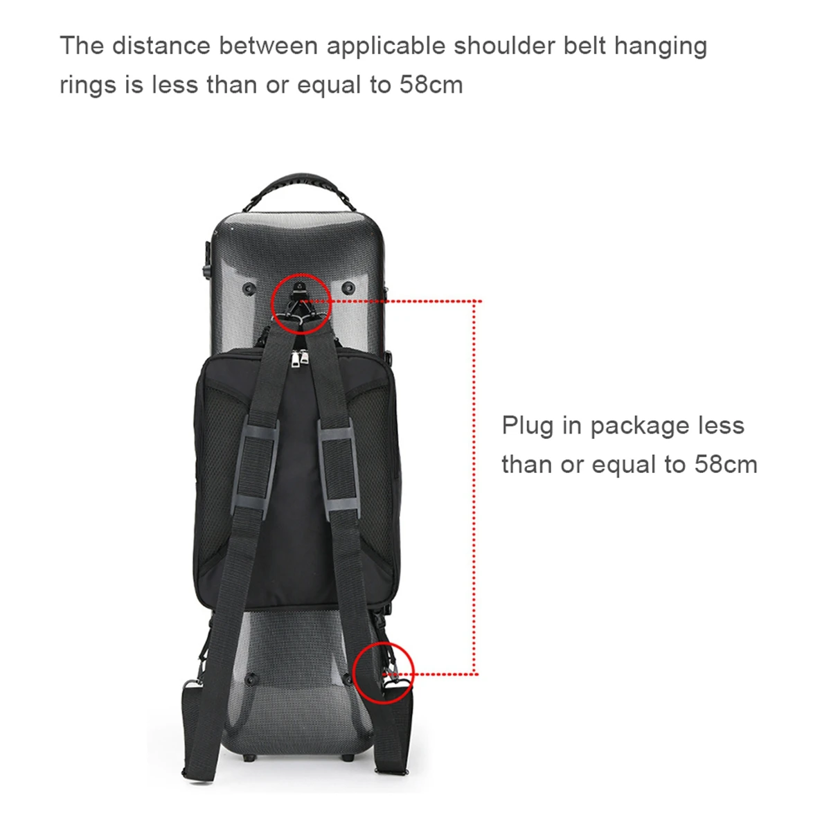 Étui universel en fibre de carbone pour violon, étui rigide, carré, léger, sac pour feuilles de musique, noir