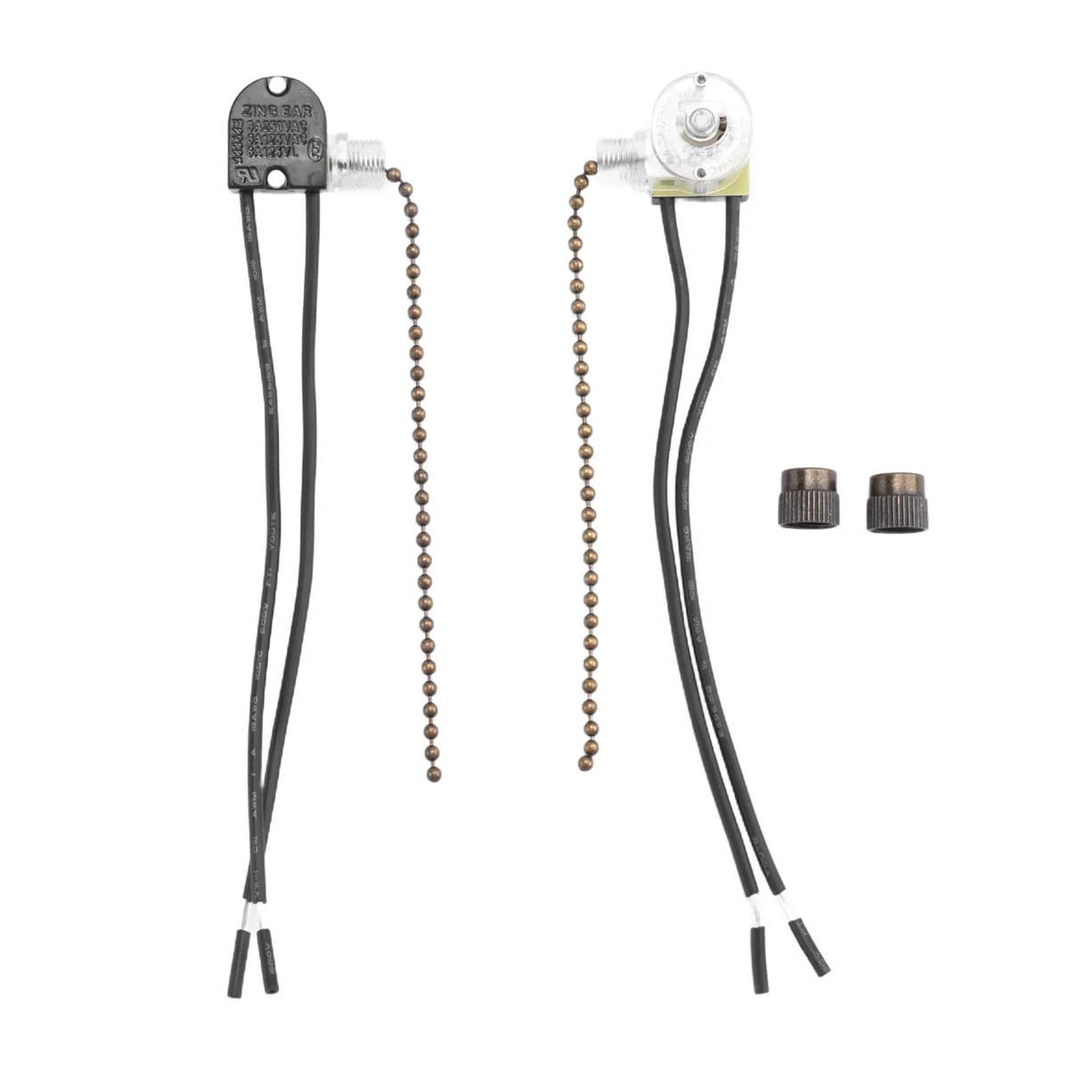 ABNP مروحة السقف مفتاح الإضاءة ZE-109 سلكين مفتاح الإضاءة مع سحب الحبال لمراوح ضوء السقف مصابيح 2 قطعة البرونزية #3