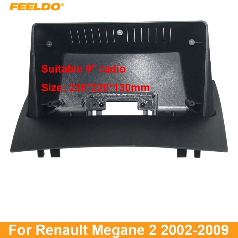 

FEELDO Car Audio Fascia Frame Adapter For Renault Megane 2 9" Big Screen 2DIN Dash Fitting Panel Frame Kit