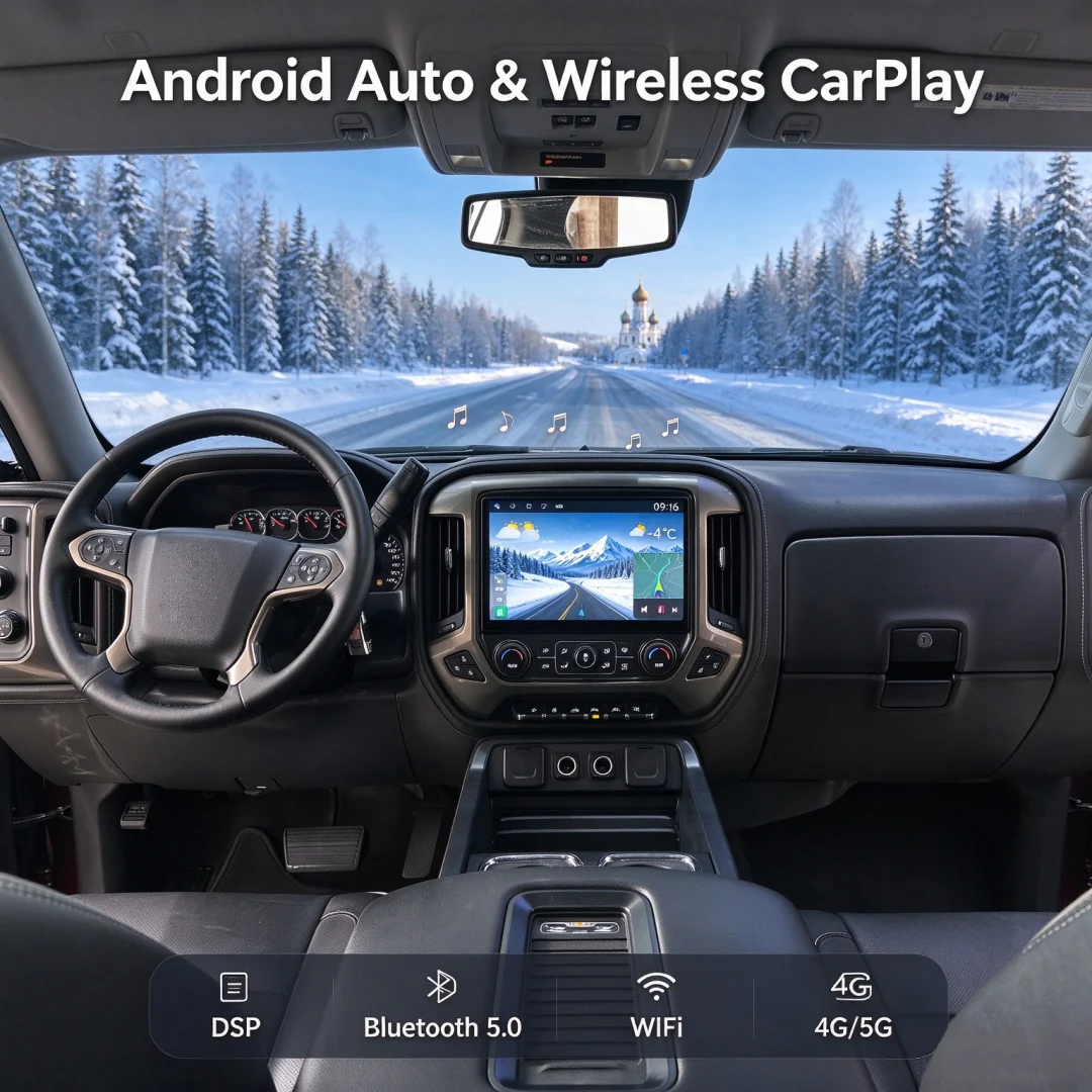 Smart Screen Android 13 For Chevrolet Silverado 2014-2018 GMC-Sierra 2014-2018 Wireless CarPlay GPS Navigation Auto Stereo BT5.0