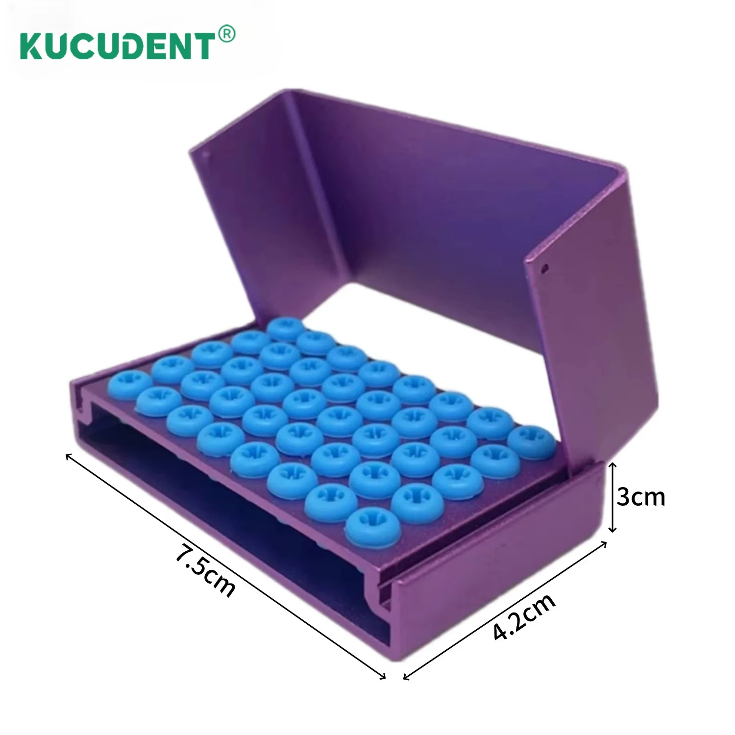 Dental Autoclavable Disinfection Box 40 Holes Aluminium Alloy Burs Block Holder For High Low Speed Burs Drills Cleaning Stand