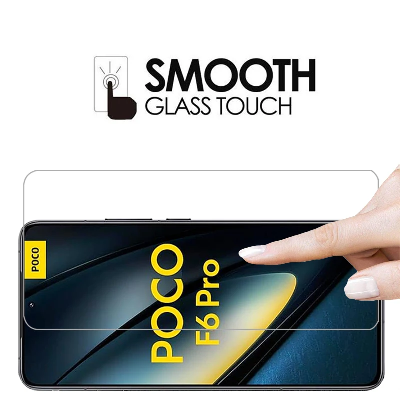 واقي شاشة من الزجاج المقسى لهاتف شاومي بوكو f6 برو على pocof6 f 6 6f f6pro pocof6pro 5g فيلم الهاتف xiomi poc pco