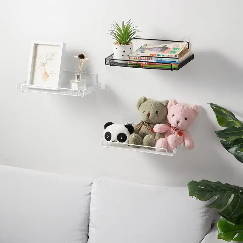 No‑Drill Wall Mount Router Shelf Metal Mesh WiFi Storage Organizer Rack Wall‑Hanging Holder for Home Kitchen Bathroom